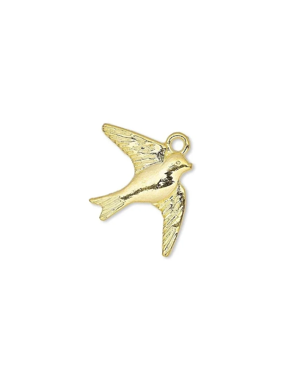 10 Gold 14K Plated Pewter Flying Swallow Bird Charms Pendants 23x18mm Bulk Lot